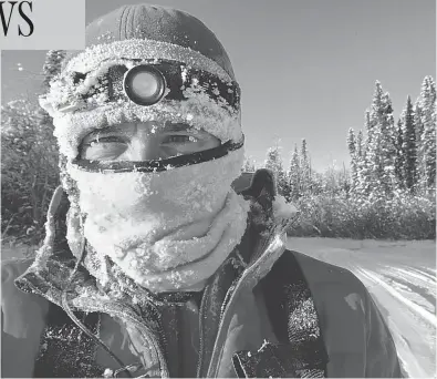  ?? JETHRO DE DECKER/FACEBOOK ?? South African runner Jethro De Decker, 35, was declared the winner of the 482-kilometre ultramarat­hon race when he alone finished the longest race, arriving on Thursday at a checkpoint outside Pelly Crossing, Yukon.