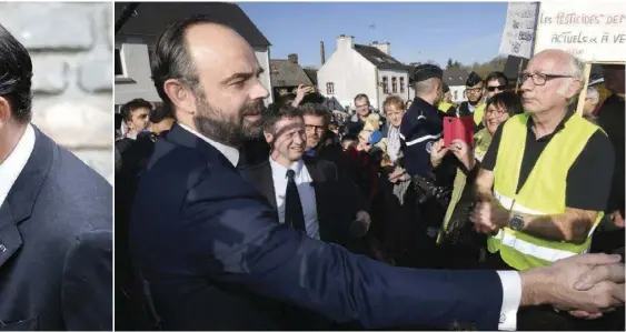  ??  ?? L’hiver a été rude pour le Premier ministre, qui a pris de plein fouet la tempête sociale (ici en Bretagne le 15 février).