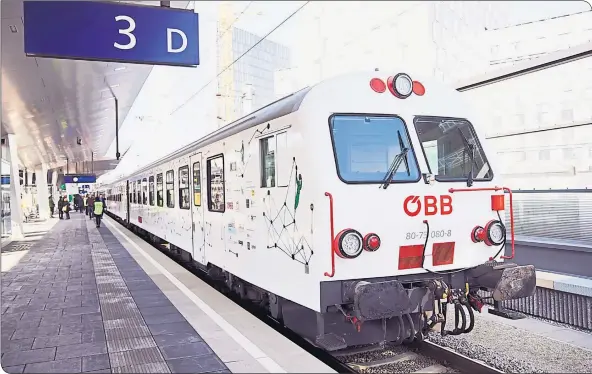  ?? [ ÖBB/ ÖBB/Marek Knopp ] ?? Kunst kann völkerverb­indend sein – die ÖBB nutzt diesen Umstand auf ihrer Strecke Wien/Bratislava.