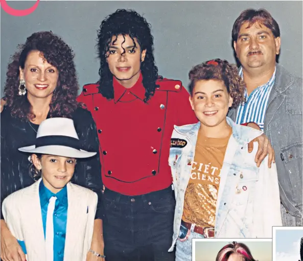  ??  ?? Trust: the Robson family with Michael Jackson in 1990, left. Below, Robert Berchtold befriended the Broberg family