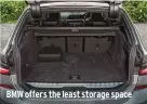  ??  ?? BMW offers the least storage space