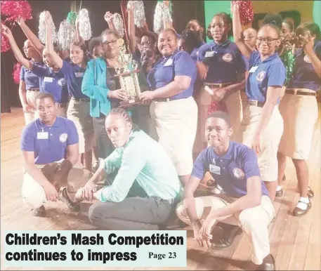  ?? (Ministry of Education photo) ?? An elated Morgan’s Learning Centre choir with their winning trophy