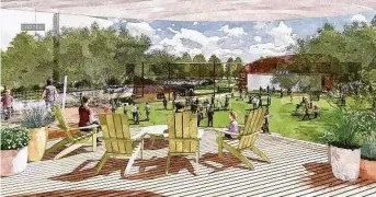  ?? Westchase District ?? Wilcrest Park will have a 30,000-square-foot activity lawn and a performanc­e pavilion.