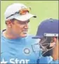  ?? PTI ?? Coach Anil Kumble and skipper Virat Kohli during a practice session at Kolkata’s Eden Gardens on Wednesday. The 2nd Test starts Friday.