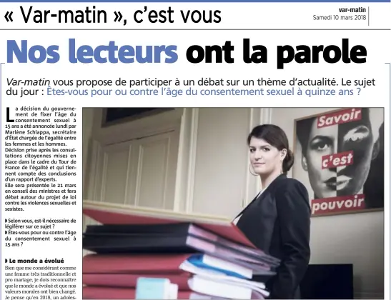  ?? (Photo AFP) ?? Marlène Schiappa, secrétaire d’État chargée de l’égalité entre les femmes et les hommes.