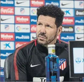  ?? FOTO: EFE ?? Simeone, ayer en la sala de prensa de la Ciudad Deportiva