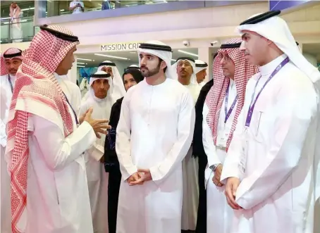  ??  ?? Sheikh Hamdan bin Mohammed bin Rashid Al-Maktoum, crown prince of Dubai, toured the STC booth at GITEX 2019 in Dubai.