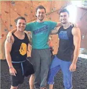  ?? COURTESY OF LUKE JAMESON CHAMBERS ?? Luke Jameson Chambers (left), Dalton Knapp and Drew Knapp will compete in “American Ninja Warrior.”