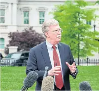  ?? ALEX WROBLEWSKI BLOOMBERG ?? John Bolton broke with President Donald Trump over a number of issues, including Iran and Afghanista­n.