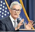  ?? ?? The Federal Reserve, led by Jerome Powell, has a 2pc inflation target
