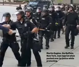  ??  ?? Martin Gugino, the Buffalo, New York, man injured when pushed over by police while protesting.