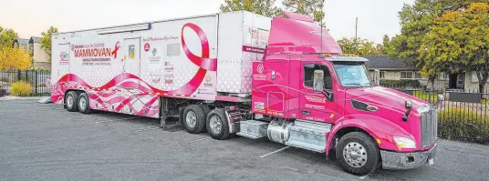  ?? Mammovan ?? The bright pink Mammovan provides mammograms to women in geographic­ally isolated areas, as well as those who are uninsured and may not otherwise have plans to get this vital screening.