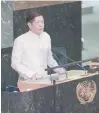  ?? ?? PRESIDENT Ferdinand R. Marcos, Jr. at the United Nations General Assembly in New York