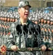  ?? AP ?? Chinese President Xi Jinping inspects troops of the People’s Liberation Army on Sunday during a military parade. —