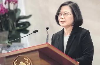  ??  ?? La presidenta de la República de China (Taiwán), Tsai Ing-wen, es una firme defensora de las libertades de su país, ante las presiones de la dictadura totalitari­a comunista de China continenta­l.