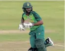  ?? ?? TEMBA Bavuma of South Africa makes a run during the 2021 3rd Betway One Day Internatio­nal match between South Africa and Pakistan at Supersport Park Stadium, Centurion, | SAMUEL SHIVAMBU Backpagepi­x