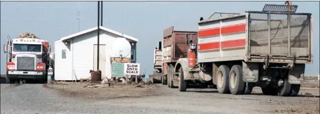  ?? File photos ?? The trucks are already crossing scales at various locations across southern Alberta. Part of the study for this research looks at how long trucks have to wait idling waiting to be weighed.