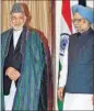  ??  ?? Afghan Prez Hamid Karzai with PM Manmohan Singh in New Delhi, 2011. HT FILE PHOTO