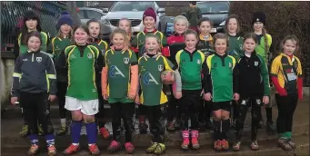  ??  ?? The 2017 Mallow girls mini rugby players pictured at Mallow Rugby Club recently.