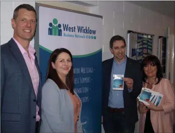  ??  ?? Ronan Flood, Sonia Moran and Orlagh Deegan of the West Wicklow Business Network with Minister Simon Harris.