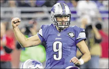  ?? DUANE BURLESON / AP ?? Quarterbac­k Matthew Stafford’s late heroics have the Lions at 7-4 and leading the NFC North despite trailing in the fourth quarter of every game this season.
