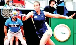  ??  ?? Karolina Pliskova smashed the umpire's chair after losing to Maria Sakkari in Rome last year. — AFP photo