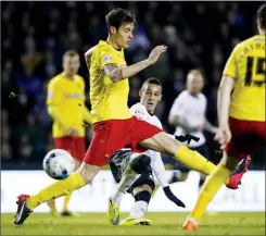  ??  ?? INCE-PERFECT: Tom Ince scores Derby’s second