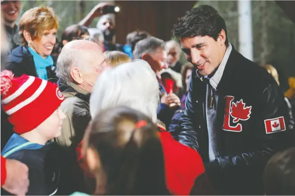  ??  ?? Liberal leader Justin Trudeau was asked if he feels his own past behaviour limits his latitude in censuring others for their past wrongs.