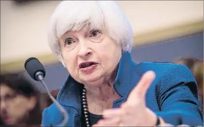  ?? PETE MAROVICH / AFP ?? Janet Yellen, presidenta de la Reserva Federal, en su intervenci­ón de ayer
