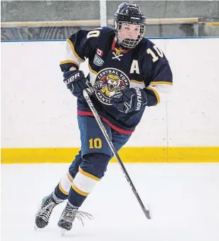  ?? CENTRAL YORK PANTHERS PHOTO ?? Former Peterborou­gh Ice Kats player Sydney Paulson, seen in action with the Central York Panthers, has signed to play with the York University women’s hockey team.