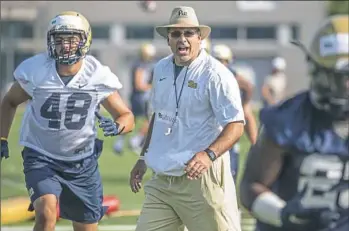  ?? Andrew Rush/Post-Gazette ?? Pat Narduzzi has no doubt safety Jordan Whitehead will remain motivated during his suspension, while noting Whitehead’s potential replacemen­ts have looked good in practice.