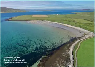  ??  ?? Alkerness Beach, Orkney – wild unspoilt nature is a definite here