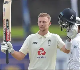  ??  ?? England captain Joe Root followed up a score of 228 in the first Test with 186 in the second in Sri Lanka