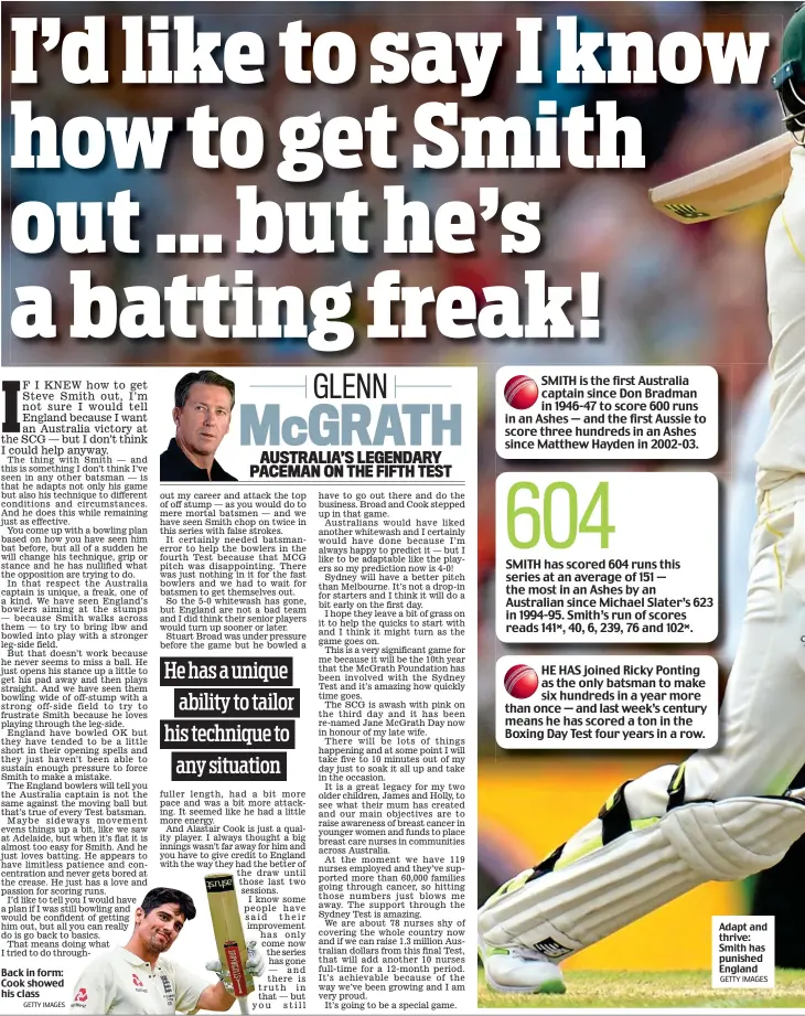  ?? GETTY IMAGES ?? Adapt and thrive: Smith has punished England