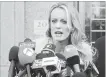  ?? MARY ALTAFFER THE ASSOCIATED PRESS ?? Porn star Stormy Daniels was paid $130,000 prior to the 2016 election to keep quiet about her affair with Donald Trump.