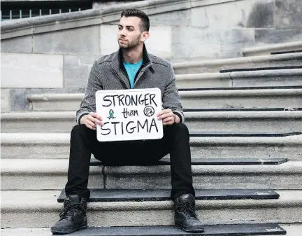  ?? GIOVANNI CAPRIOTTI FILES ?? McGill University student Ryan Golt, shown above at McGill in 2016, found himself in a depression last year, and is now working to organize a three-day mental health event at McGill’s student services building with the goal to fight the stigma of mental health. “The amount of passion from the students who want to support mental health is incredible, so right off the bat, the students really care,” Golt said.