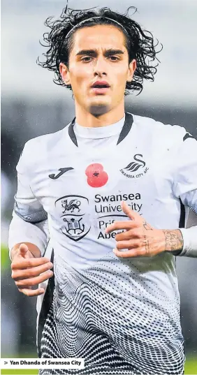  ??  ?? > Yan Dhanda of Swansea City