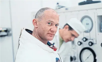  ?? SUNDANCE INSTITUTE ?? Apollo 11 astronaut Edwin “Buzz” Aldrin suits up for his lunar mission in APOLLO 11, a 50th anniversar­y documentar­y.