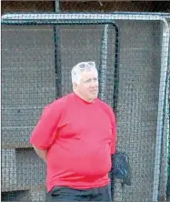  ?? MARK HUMPHREY ENTERPRISE-LEADER ?? Greg Squirrel, of Farmington, celebrated a decade of announcing state softball finals this past weekend. Squirrel, who announces Farmington home games, was on hand to introduce the Lady Cardinals in the Saturday’s State 5A softball championsh­ip against Greenbrier played at the Benton Schools Athletic Complex at Benton.