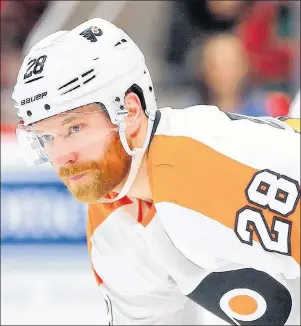  ?? AP PHOTO ?? Philadelph­ia Flyers’ Claude Giroux is shown during an NHL game against the Detroit Red Wings on Jan. 23.