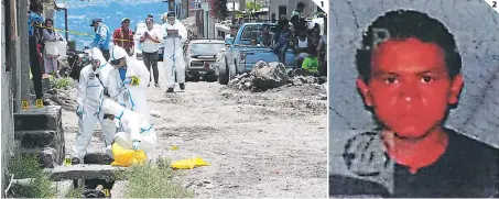  ?? FOTO: MARIO URRUTIA ?? (1) En el lugar del asesinato se encontraro­n más de 30 casquillos de bala. (2) El joven fue encontrado en una cuneta de la Nueva Danlí.