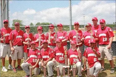  ?? Submitted photo ?? CHAMPIONS... The Souderton 11U travel baseball team recently won the 11A Harleysvil­le Stars & Stripes tournament. The team includes (from left) front row, Jordan Morales, Danny Pineda, Nolan Bolton, Austin Jones and Isreal Gonzolaz; second row, Moses...