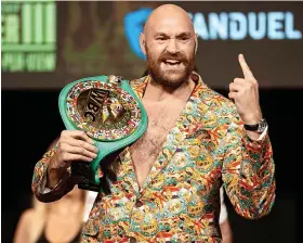  ?? Picture: AP ?? Tyson Fury at a press conference in Las Vegas