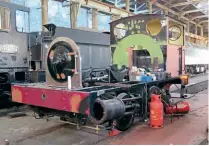  ?? JOHN SAGAR ?? Lancashire & Yorkshire Railway ‘Pug’ 0-4-0ST No. 19 under overhaul at the East Lancashire Railway on December 10.