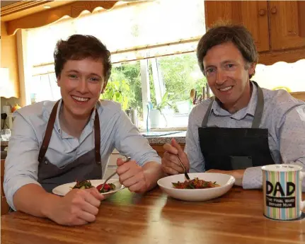  ??  ?? Chef Adrian Martin and his dad John. Photo: Lorraine Teevan