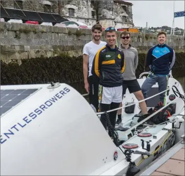  ??  ?? Relentless Rowers back from left, Pat O’Connor, Eoin O’Farrell, Sean Underwood and Thomas Browne.