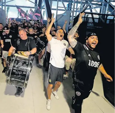  ?? MIKE STOCKER PHOTOS/SUN SENTINEL ?? Soccer fans enter the Inter Miami CF Stadium for the first time Tuesday. The club offered exclusive access for season ticket holders.