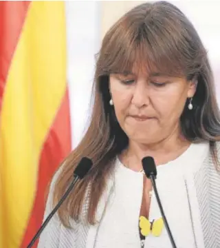  ?? // EFE ?? Laura Borràs, ayer, durante su comparecen­cia pública en el Parlament