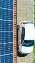  ?? Foto: dpa ?? Ein Effizienzh­aus 40 Plus hat meist Fotovoltai­k auf dem Dach – und kann zwei E-autos mit Strom versorgen.