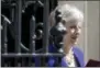  ?? DOMINIC LIPINSKI — PA VIA AP ?? Britain’s Prime Minister Theresa May leaves 10 Downing Street in London, bound for the House of Commons to face Prime Minister’s Questions, Wednesday.